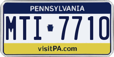 PA license plate MTI7710