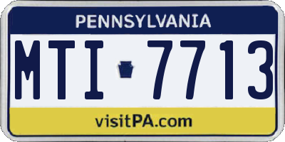 PA license plate MTI7713