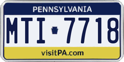PA license plate MTI7718