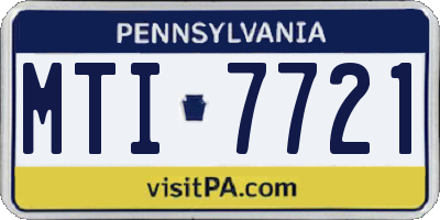 PA license plate MTI7721