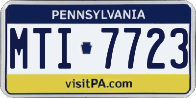 PA license plate MTI7723