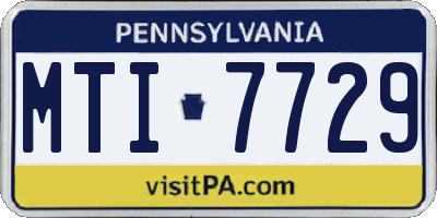 PA license plate MTI7729
