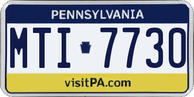 PA license plate MTI7730