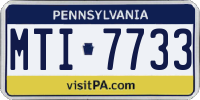 PA license plate MTI7733