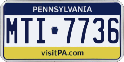 PA license plate MTI7736