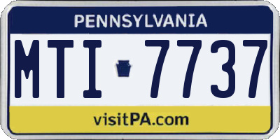 PA license plate MTI7737