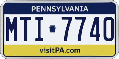 PA license plate MTI7740
