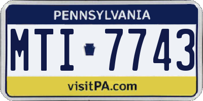PA license plate MTI7743