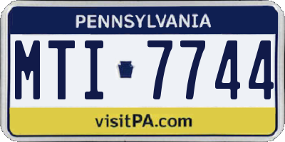 PA license plate MTI7744