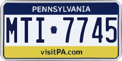 PA license plate MTI7745