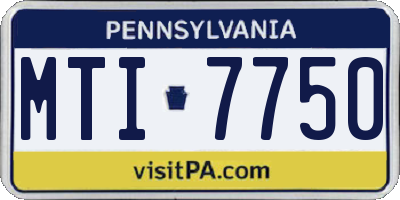 PA license plate MTI7750