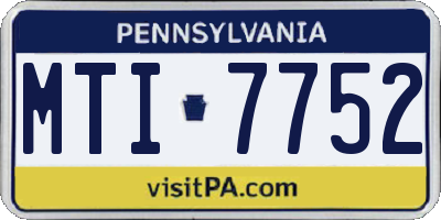 PA license plate MTI7752