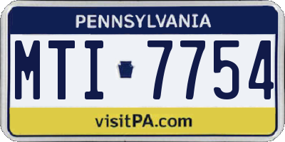 PA license plate MTI7754