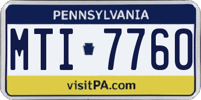 PA license plate MTI7760