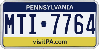 PA license plate MTI7764