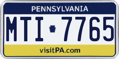 PA license plate MTI7765