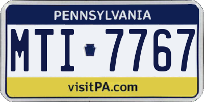 PA license plate MTI7767
