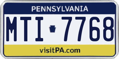 PA license plate MTI7768