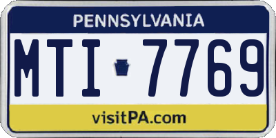 PA license plate MTI7769