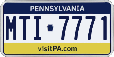 PA license plate MTI7771