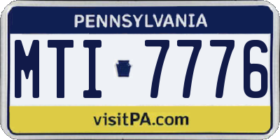 PA license plate MTI7776