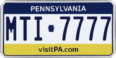 PA license plate MTI7777