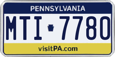 PA license plate MTI7780