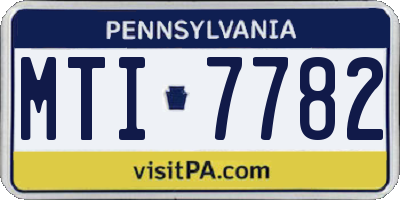 PA license plate MTI7782