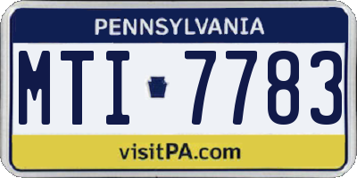 PA license plate MTI7783