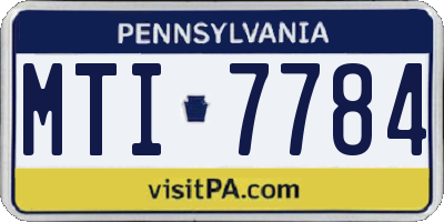 PA license plate MTI7784