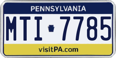 PA license plate MTI7785