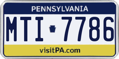 PA license plate MTI7786