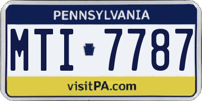PA license plate MTI7787