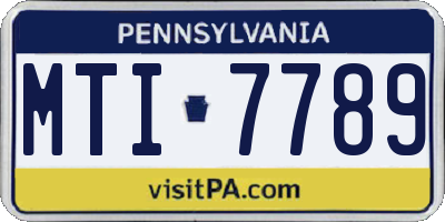 PA license plate MTI7789