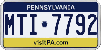 PA license plate MTI7792