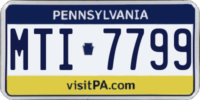 PA license plate MTI7799