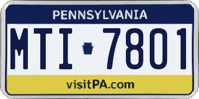 PA license plate MTI7801