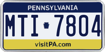 PA license plate MTI7804