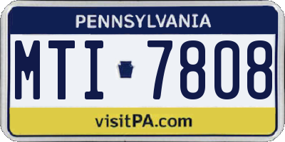 PA license plate MTI7808