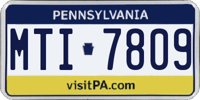 PA license plate MTI7809