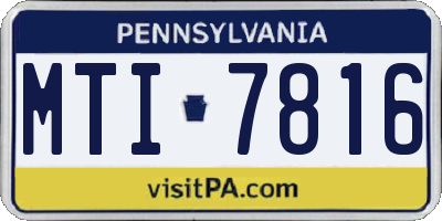 PA license plate MTI7816