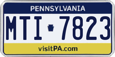PA license plate MTI7823
