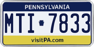 PA license plate MTI7833