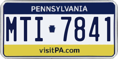 PA license plate MTI7841
