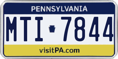 PA license plate MTI7844