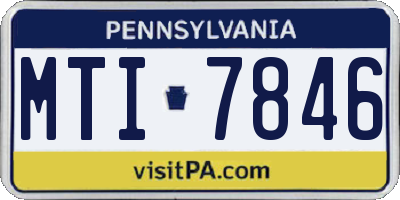 PA license plate MTI7846