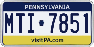 PA license plate MTI7851