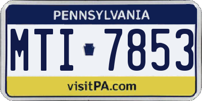 PA license plate MTI7853