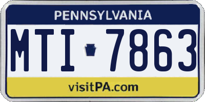PA license plate MTI7863
