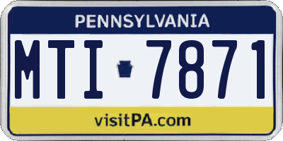 PA license plate MTI7871